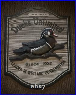 Rare Ducks Unlimited Kentucky Sign 19x15 By Big Sky Carvers