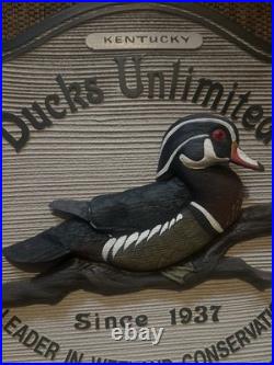 Rare Ducks Unlimited Kentucky Sign 19x15 By Big Sky Carvers