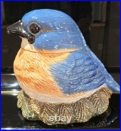 Rare Fat Bird Bluebird Cookie Jar Big Sky Carvers Phyllis Dricsoll HTF