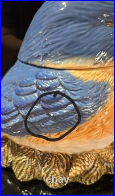 Rare Fat Bird Bluebird Cookie Jar Big Sky Carvers Phyllis Dricsoll HTF