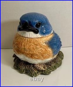 Rare Fat Bird Bluebird Cookie Jar Big Sky Carvers Phyllis Dricsoll Salt Shakers