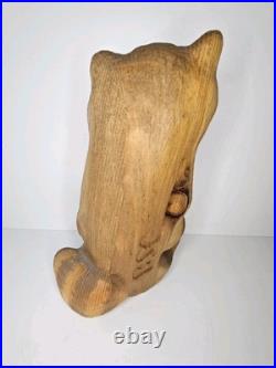 Rare Jeff Fleming Emily the Raccoon Wood Carving by Big Sky Carvers Branded