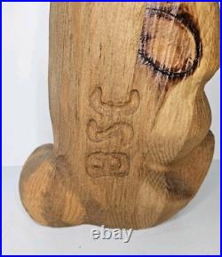 Rare Jeff Fleming Emily the Raccoon Wood Carving by Big Sky Carvers Branded