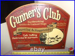 Rare Meissenburg Big Sky Carvers 16x19 Duck Gunners Club Wood Plaque Wall Sign
