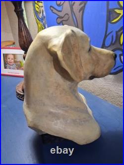 Rare Pamela Shawley Weaver Yellow Labrador Retriever Sculpture Big Sky Carvers