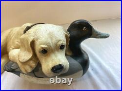 Rare Practiced Pup Big Sky Carvers Yellow Lab And Duck