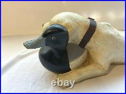 Rare Practiced Pup Big Sky Carvers Yellow Lab And Duck