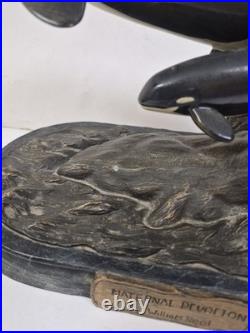 Rare Vintage Orca Whales Sculpture Big Sky Carvers