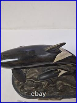 Rare Vintage Orca Whales Sculpture Big Sky Carvers