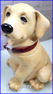 Rare Yellow Lab 12 Cookie Jar by Big Sky Carvers Canine Kitchen Collection 2001
