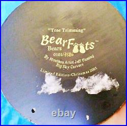 Retired Bearfoots Tree Trimming Big Sky Carvers Jeff Fleming Bear Figurine-LTD E