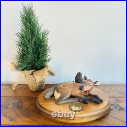 Rocky Mountain Elk Foundation Elk Calf Statue on Oval Base By Big Sky Carvers