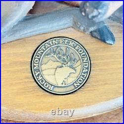 Rocky Mountain Elk Foundation Elk Calf Statue on Oval Base By Big Sky Carvers