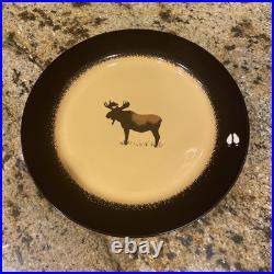Set 6 Brushwerks Stoneware Big Sky Carvers Ceramic Dinner Plates Moose