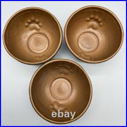 Set of 3 Big Sky Carvers Maskwa Ridge Bear Paw Pottery 6 3/8 Soup Cereal Bowls