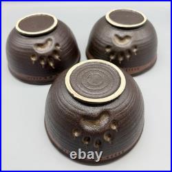 Set of 3 Big Sky Carvers Maskwa Ridge Bear Paw Pottery 6 3/8 Soup Cereal Bowls