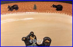 Set of 4 BEARFOOTS Bears By Jeff Fleming Big Sky Carvers Oval PLATE Platter