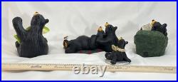 Set of 4 Big Sky Carvers Bear Foots Bears by Artist Jeff Fleming