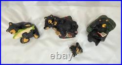 Set of 4 Big Sky Carvers Bear Foots Bears by Artist Jeff Fleming