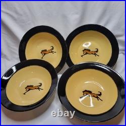 Set of 4 Brushwerks By Big Sky Carvers Wild Horses Stoneware Bowls 9
