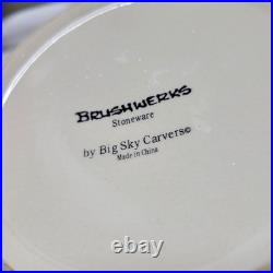 Set of 4 Brushwerks By Big Sky Carvers Wild Horses Stoneware Bowls 9