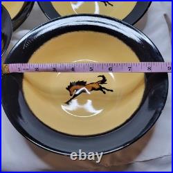 Set of 4 Brushwerks By Big Sky Carvers Wild Horses Stoneware Bowls 9
