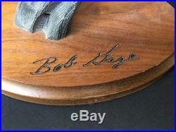 Signed Master Angler Bob Guge Big Sky Carvers Wood Painted Kingfisher Sculpture