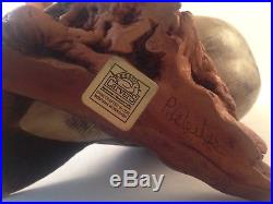 Signed by P. Weilar Big Sky Carvers Wooden Quail, Handcrafted in Montana