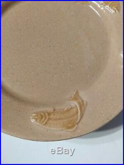 Stoneware by Big Sky Carvers set of 4 Trout plates 8.5