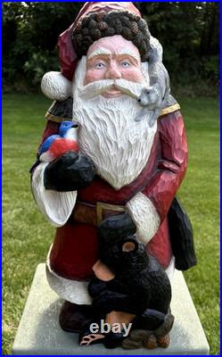 Stuart Bond Signed 21 Woodland Santa Figurine Resin Limited Edition Christmas