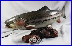 Stunning Carved Wood Rainbow Trout Signed Bill Reel Big Sky Carvers Gift Idea