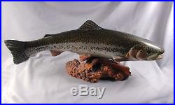 Stunning Carved Wood Rainbow Trout Signed Bill Reel Big Sky Carvers Gift Idea