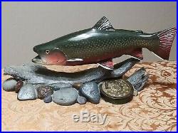 TROUT SCULPTURE Masters Ed. BIG SKY CARVERS Montana Signed BILL REEL 2001 COA