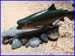 TROUT SCULPTURE Masters Ed. BIG SKY CARVERS Montana Signed BILL REEL 2001 COA