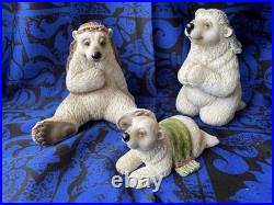 Trio of Big Sky Carvers Polartivity Bear Figurines, Phyllis Driscoll, Xmas