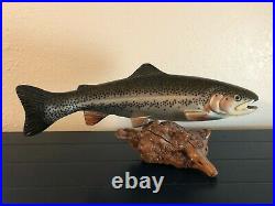 Trout Fish Carved Wood Sculpture by Big Sky Carvers