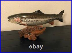 Trout Fish Carved Wood Sculpture by Big Sky Carvers