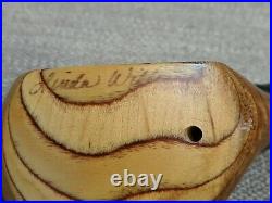 Two Vintage Hand Carved Wooden Duck Decoys Oscar M. Cortez & Big Sky Carvers