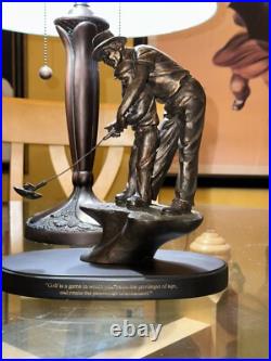 VINTAGE Big Sky Carvers Father helping son withhis golf swing SCULPTURE Bronze fin