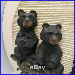VINTGE Big Sky Carvers Sign Family Bear 3D Plaque Signed Welcome To Our Home 17