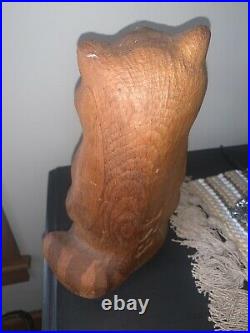 VTG 1996 Big Sky Carvers Emily Raccoon Pine Wood Sculpture Jeff Fleming RARE