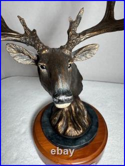 VTG White Tailed Deer Bust Big Sky Carvers Hardwoods Legend Wildlife Art Statue