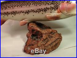 Very Nice Carved Wood Rainbow Trout Signed By Bill Reel Big Sky Carvers