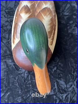 Vintage 14'' Mallard Drake Duck Decoy Signed By Thomas Chandler Big Sky Carvers