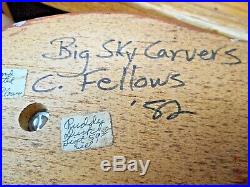 Vintage 1982 Big Sky Carvers Wooden Ruddy Duck Decoy Carved/Signed C Fellows