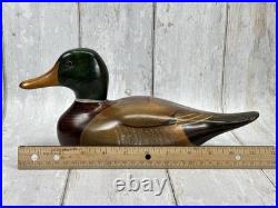 Vintage 1984 Thomas Chandler Hand Carved Mallard Drake Duck Decoy Signed