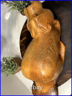 Vintage 1990's Large Big Sky Carvers Carved Beaver Sculpture Light Wood 15 x 5