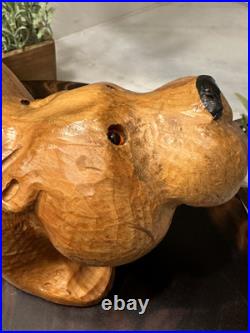 Vintage 1990's Large Big Sky Carvers Carved Beaver Sculpture Light Wood 15 x 5