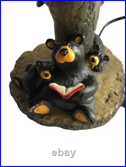 Vintage 1990s Jeff Fleming Big Sky Carvers Bearfoots Bear + Cubs Resin Lamp ONLY