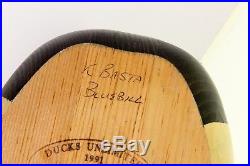 Vintage 1991 Ducks Unlimited Bluebill Duck Decoy Big Sky Carvers K Basta WI DU